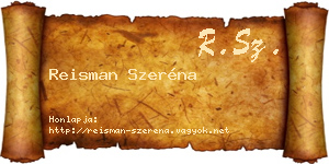 Reisman Szeréna névjegykártya